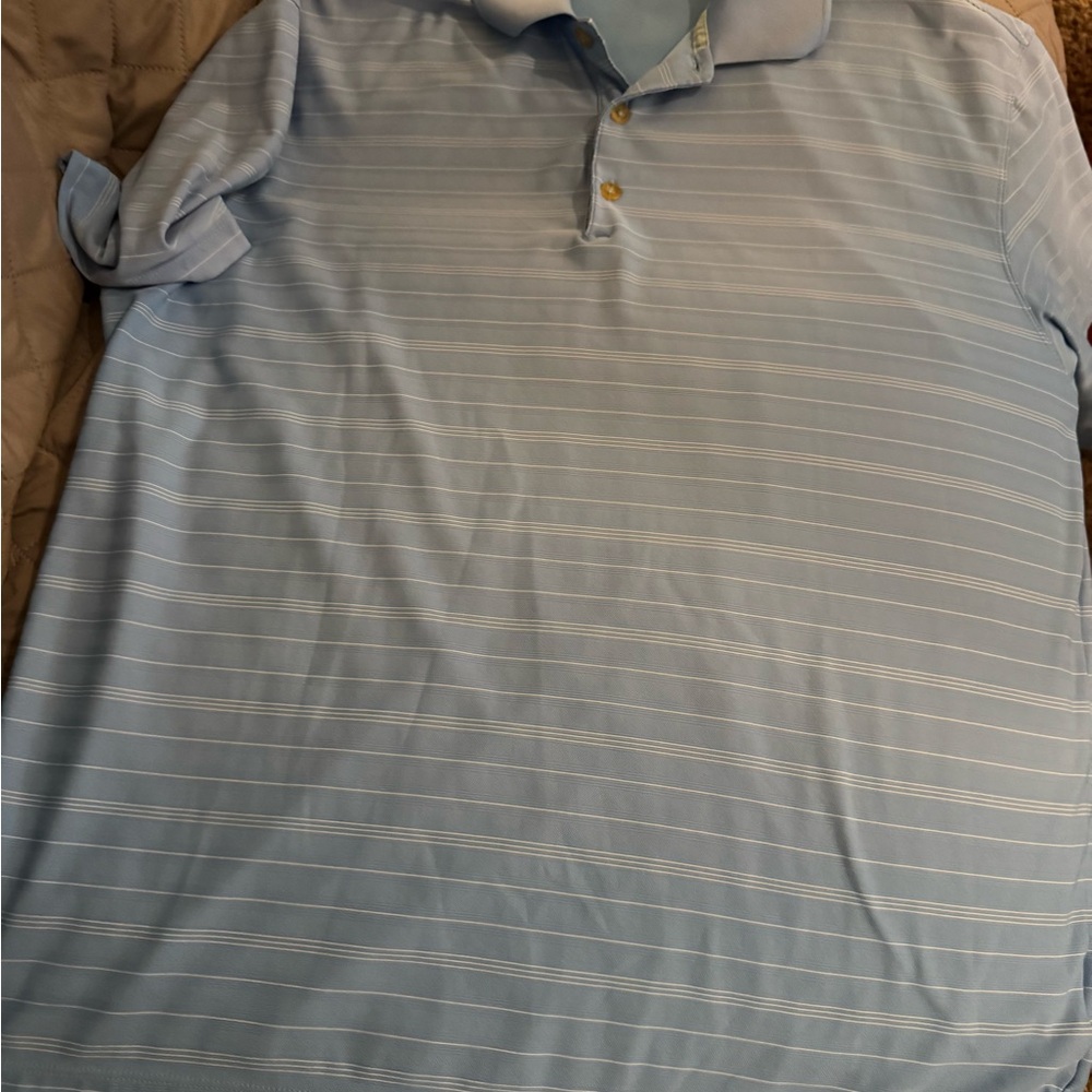 Nike Golf Men's Sky Blue Polo Shirt with Stripes